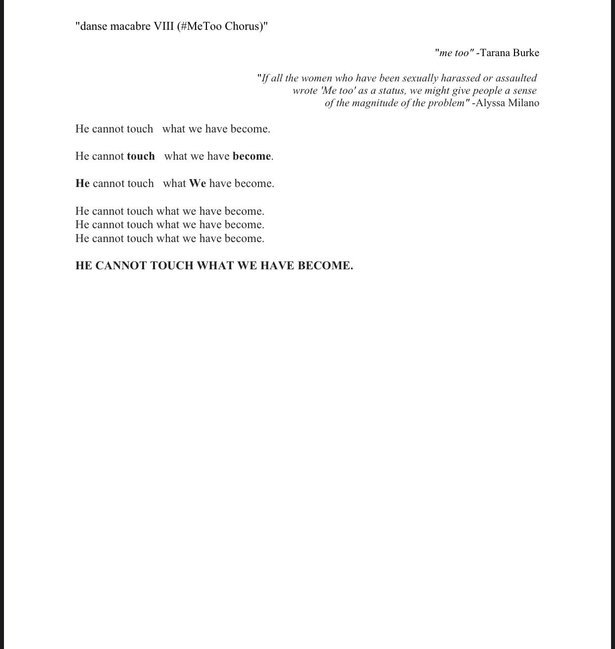 danse macabre VIII (#MeToo Chorus)